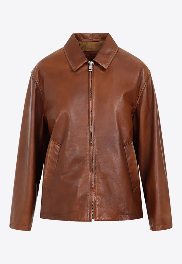 Zip-Up Leather Jacket