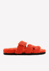 Hermès Chypre Sandals in Woolskin Orange WFPSHCSW-Orange