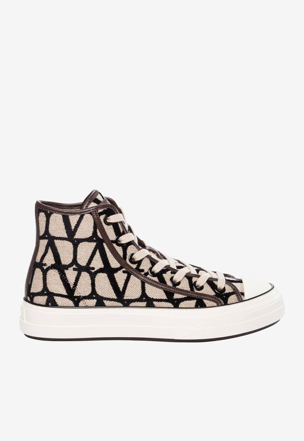 Valentino Toile Iconographe High-Top Sneakers Beige 2W0S0GX3RWC 6ZN