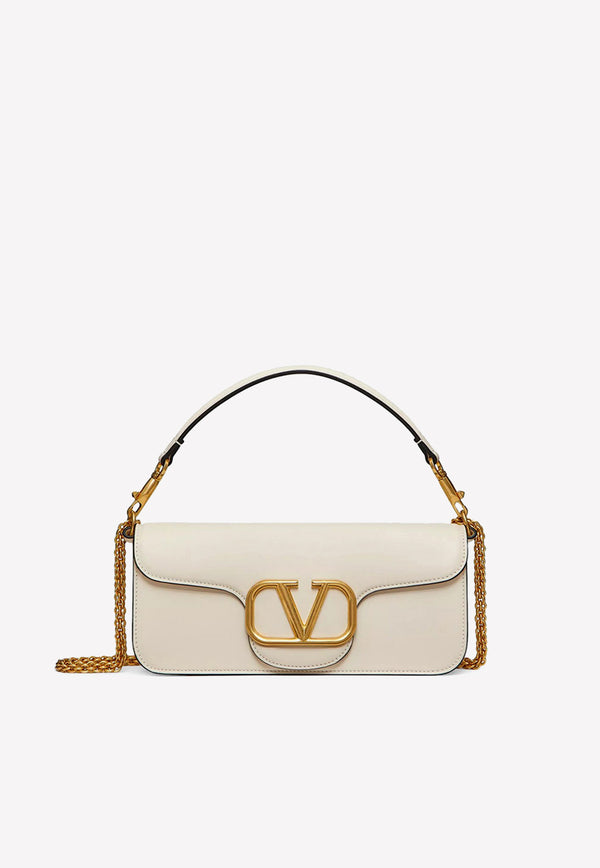 Valentino VLogo Locò Shoulder Bag in Calf Leather Ivory 2W2B0K30ZXL I16