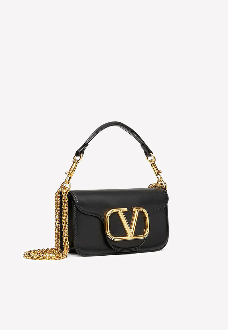 Valentino Small Locò VLogo Shoulder Bag in Calf Leather Black 2W2B0K53ZXL 0NO