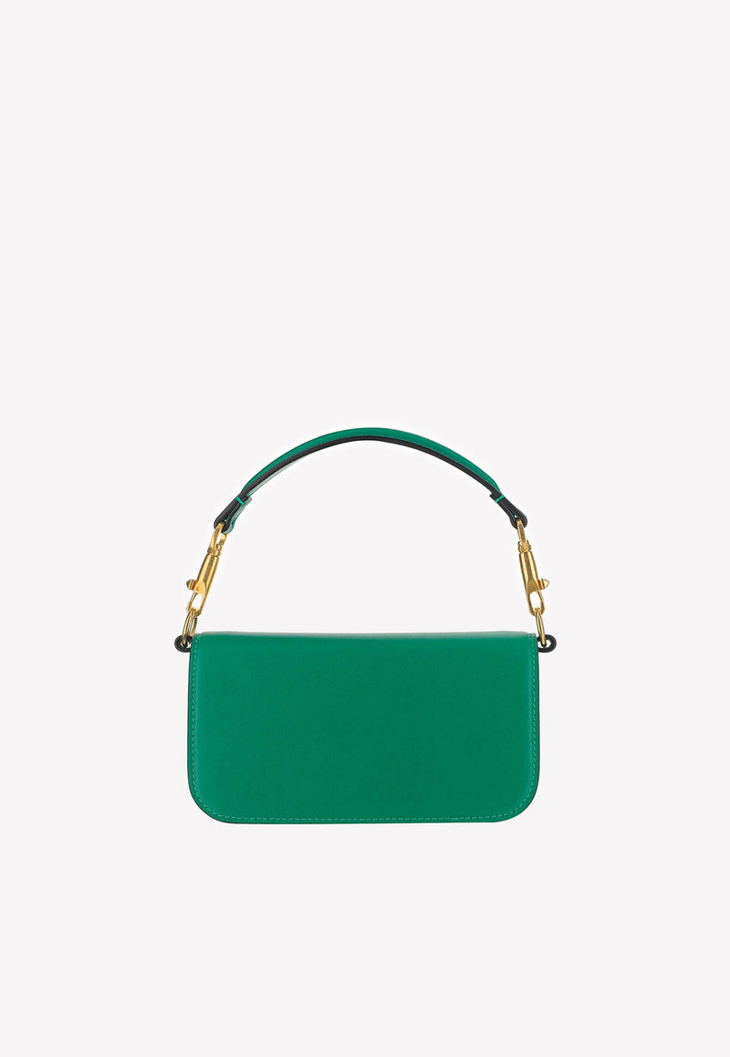 Valentino Small Locò VLogo Shoulder Bag in Calf Leather Green 2W2B0K53ZXL 7PA