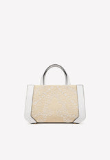 Valentino Small VLogo Beaded Tote Bag White 2W2B0K96KAJ 7AA