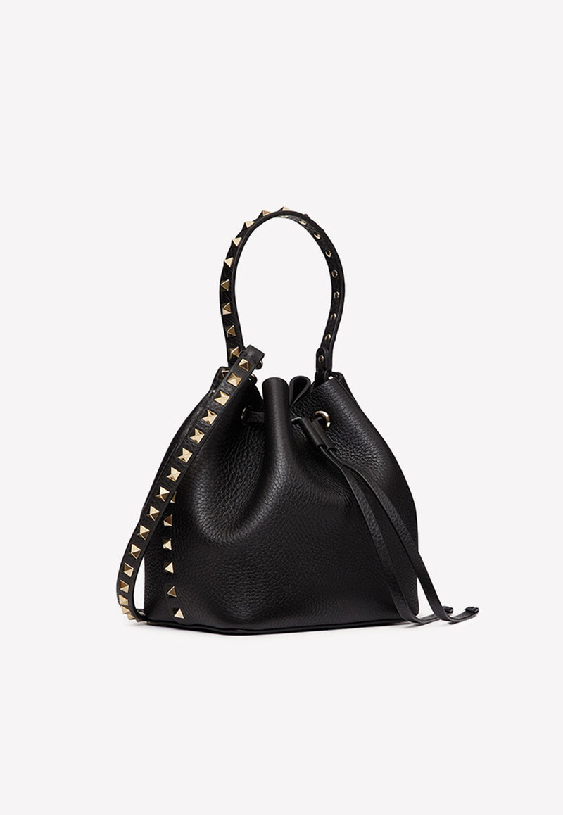 Valentino Rockstud Bucket Bag in Calf Leather Black 2W2B0L31VSF 0NO