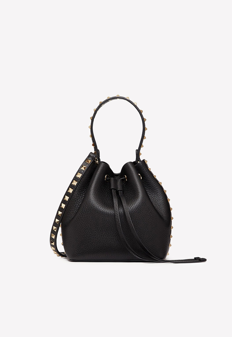 Valentino Rockstud Bucket Bag in Calf Leather Black 2W2B0L31VSF 0NO