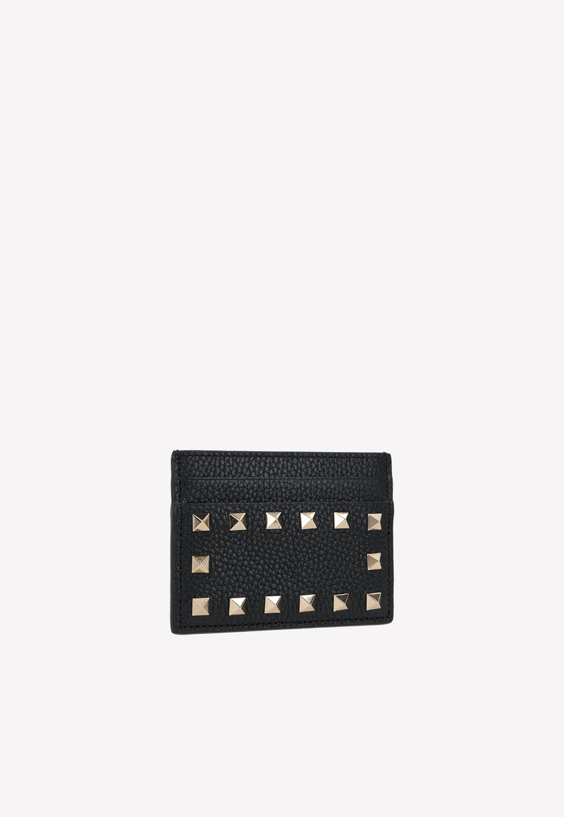 Valentino Rockstud Cardholder in Grained Leather Black 2W2P0486VSH 0NO