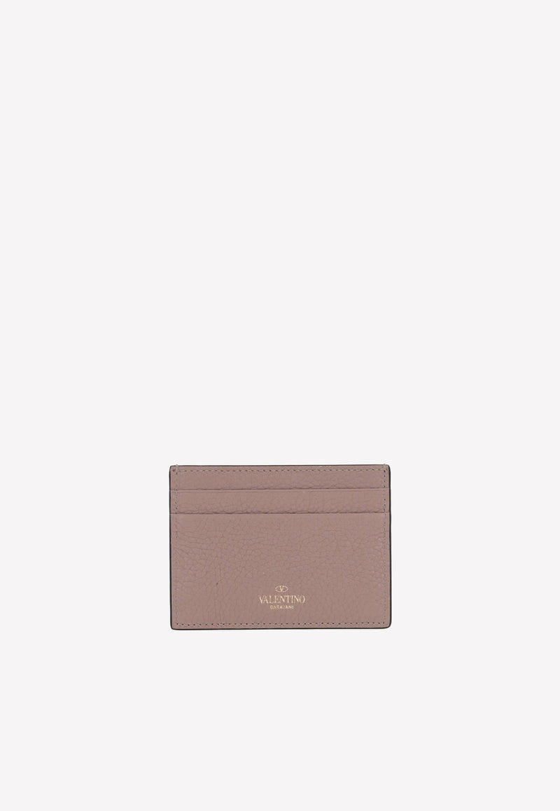 Valentino Rockstud Cardholder in Grained Leather Almond 2W2P0486VSH P45