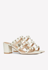 Valentino 60 Rockstud Leather Mules 2W2S0C47VOD I16 Chalk