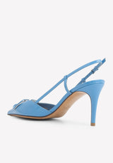 Valentino 90 Vlogo Leather Slingback Pumps 2W2S0R01TMK 097 Blue