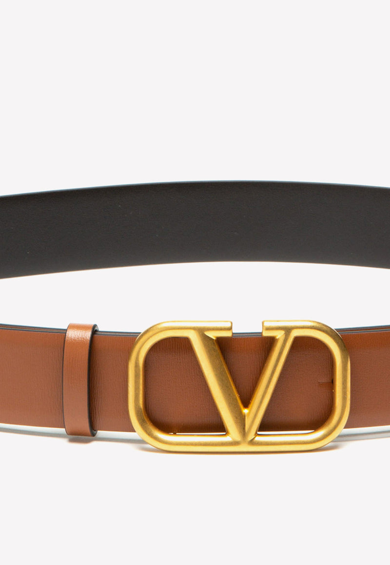 Valentino Vlogo Reversible Leather Belt 2W2T0T15ZFR 11J Brown