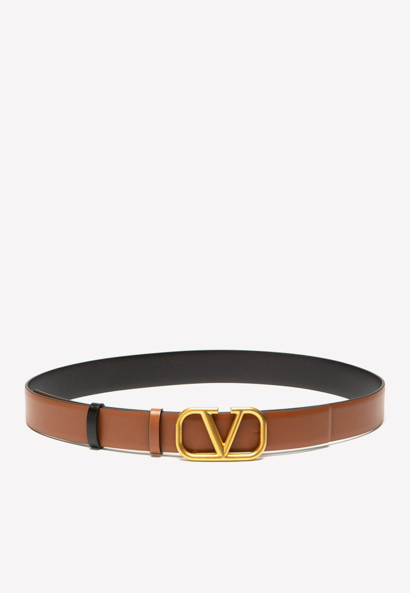 Valentino Vlogo Reversible Leather Belt 2W2T0T15ZFR 11J Brown