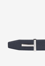 Tom Ford T Logo Buckle Belt in Grained Leather Navy TB178-LCL220S 3LN01