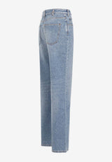 Washed-Out Straight-Leg Jeans