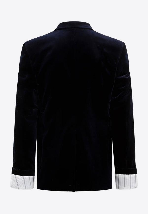 Single-Breasted Velvet Blazer