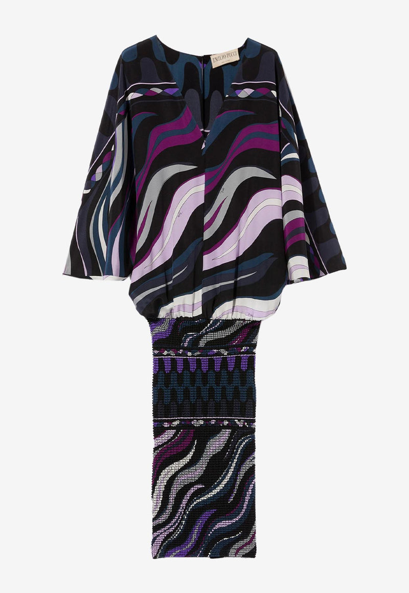 Emilio Pucci Fiamme Print Knee-Length Dress 3ERG80 3E753 041 Multicolor