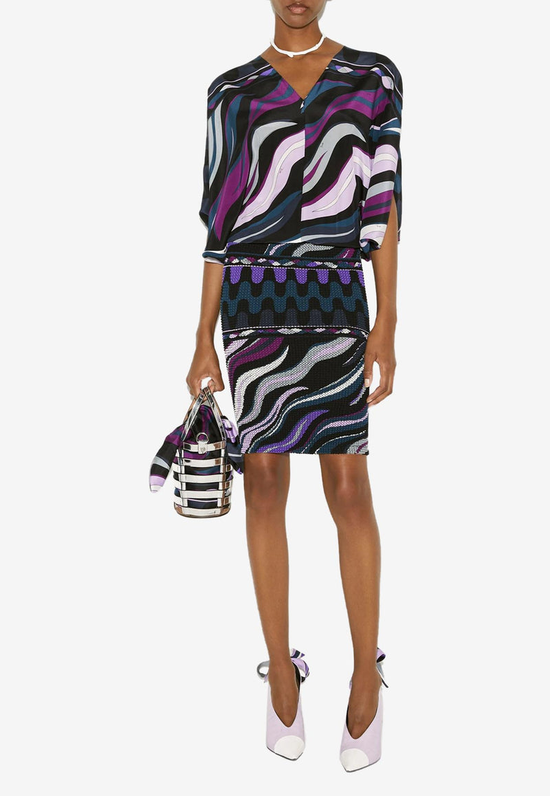 Emilio Pucci Fiamme Print Knee-Length Dress 3ERG80 3E753 041 Multicolor