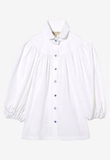 Emilio Pucci Puff-Sleeved Blouse 3ERJ10 3E679 100 White