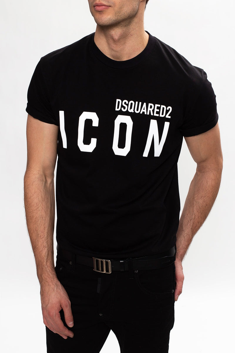 T-Shirt With Logo-أسود