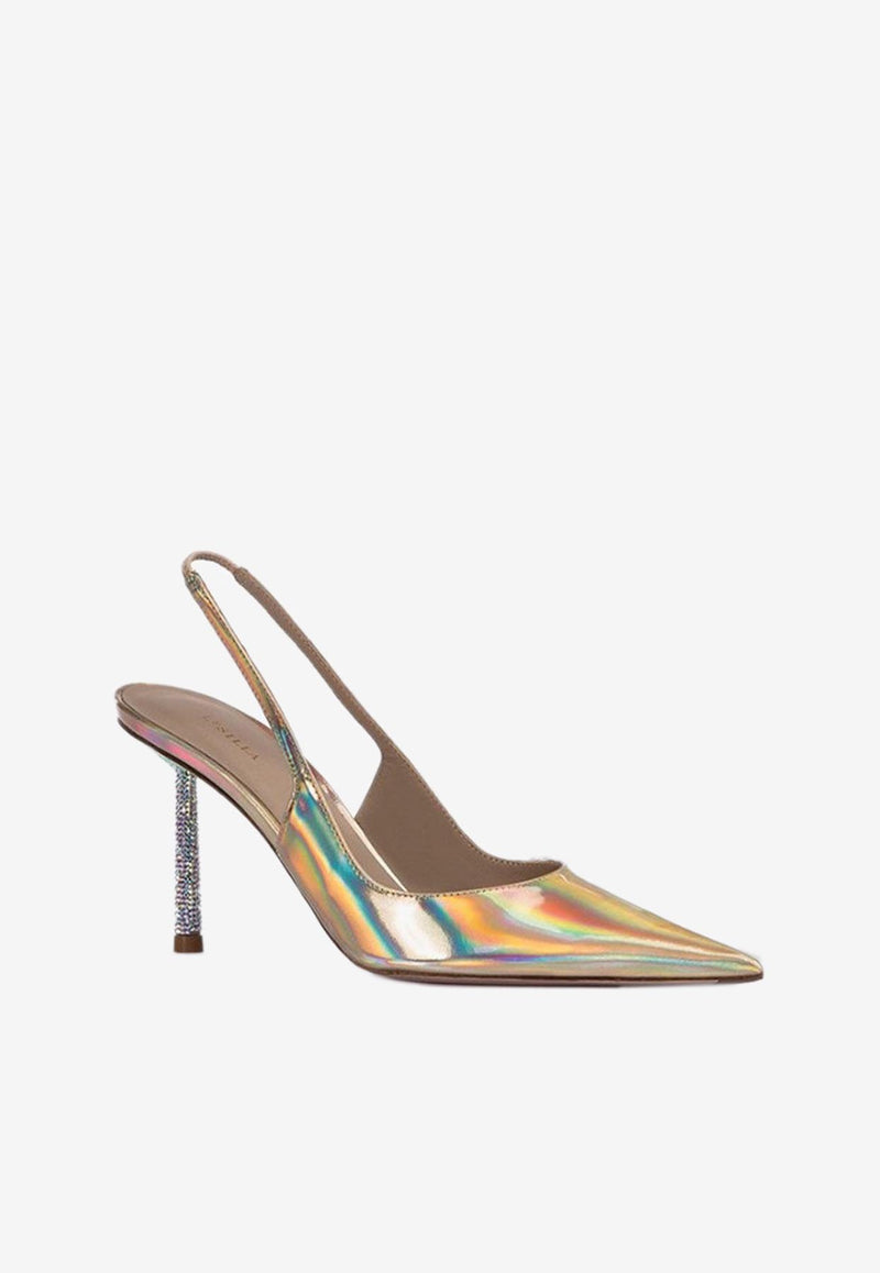 Le Silla 80 Iridescent Slingback Pumps Metallic 4228Z080G8PPSHI 986