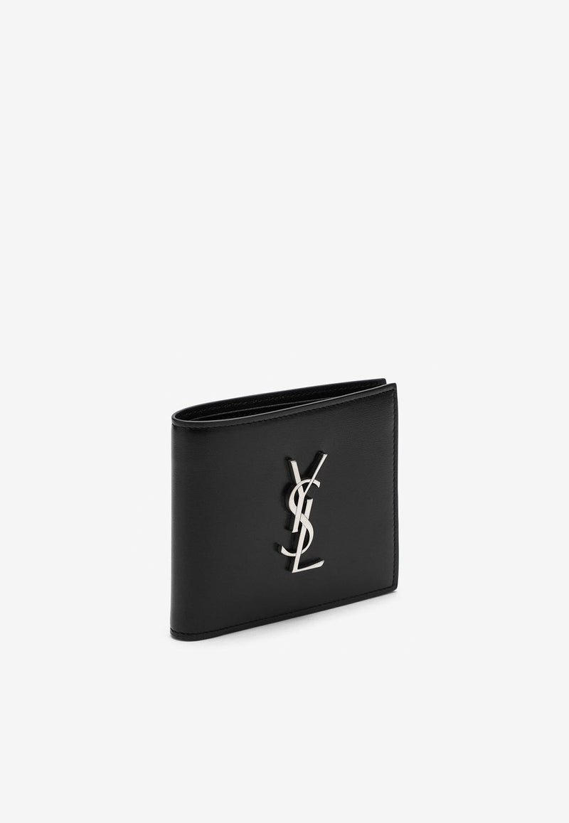 Saint Laurent Logo Bi-Fold Leather Wallet 4532760SX0E/M_YSL-1000 Black