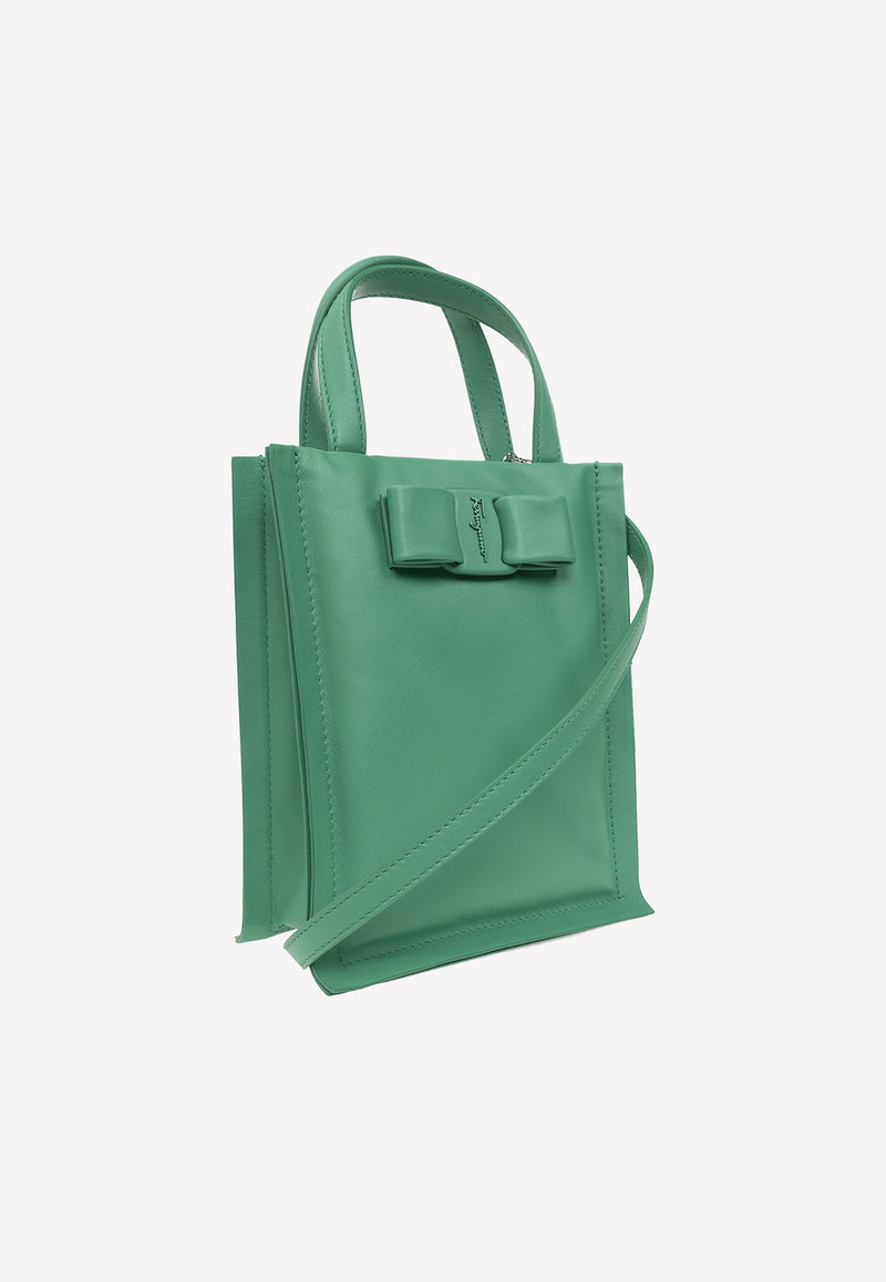 Salvatore Ferragamo Mini Viva Top Handle Bag in Calf Leather Emerald 212988 VIVA MINI 758967 EMERALD