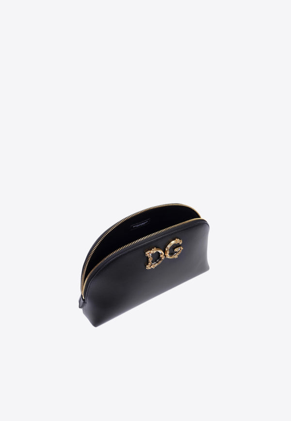 Dolce 
Gabbana Cosmetic Leather Pouch with Baroque Logo-BI2924 AX121 80999