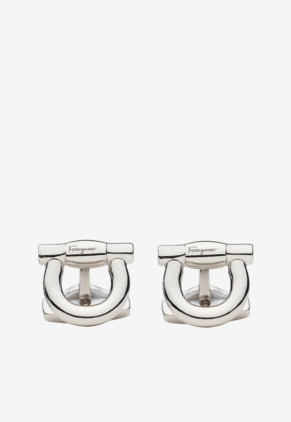 Salvatore Ferragamo Gancini Silver-Tone Cufflinks Silver 775189 CLNK GAN ST 676145 GEM OTTONE/PLDLCD