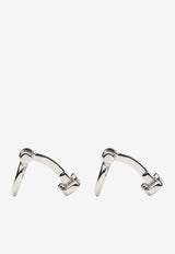 Salvatore Ferragamo Gancini Silver-Tone Cufflinks Silver 775189 CLNK GAN ST 676145 GEM OTTONE/PLDLCD