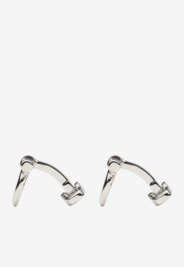 Salvatore Ferragamo Gancini Silver-Tone Cufflinks Silver 775189 CLNK GAN ST 676145 GEM OTTONE/PLDLCD