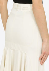 Alexander McQueen Denim Flared Skirt White 733208QMAB9/M_ALEXQ-9015