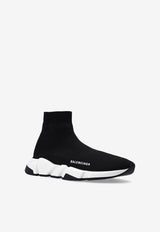 Balenciaga Speed Stretch Knit Slip-On Sneakers 645056 W2DBQ-1015 Black