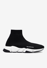 Balenciaga Speed Stretch Knit Slip-On Sneakers 645056 W2DBQ-1015 Black