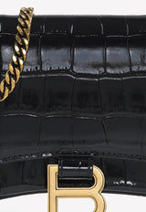 Hourglass Wallet on Chain in Crocodile Embossed Leather 656050 1LRGM-1000