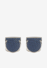 Salvatore Ferragamo Gancini Monogram Cufflinks Blue 770270 CLNK GANENAM 747471 BLU/PLD