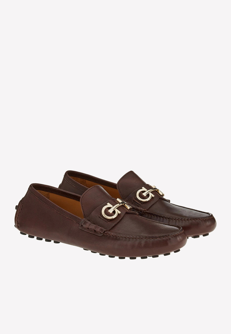 Salvatore Ferragamo Grazioso Gancini Loafers in Buffalo Leather Brown 020983 GRAZIOSO 758350 TAMARINDO