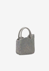 Le Silla Mini Gilda Crystal-Embellished Top Handle Bag Metallic 9979UBAGXXXXCAZ 985