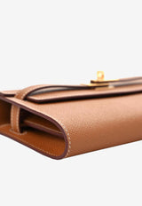 Kelly To Go Wallet in Gold Epsom with Gold Hardware