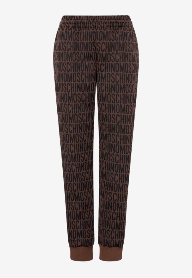 Moschino All-Over Jacquard Logo Pants Brown A0304 2729 1103