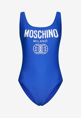 Moschino Double Smiley One-Piece Swimsuit Blue A4203 0577 1297