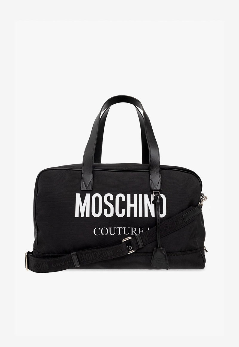 Moschino Logo Print Duffel Bag A9002 8201 2555 Black