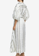 Acler Striped Stratford Maxi Dress White ASSPS20220000006746