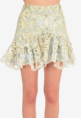 Meredith Printed Cut-Out Mini Skirt