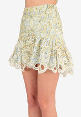 Meredith Printed Cut-Out Mini Skirt