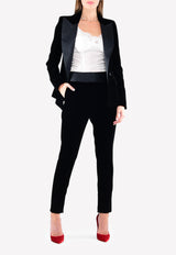 Alexandre Vauthier Black High-Waist Velvet Tuxedo Trousers PA706 0308