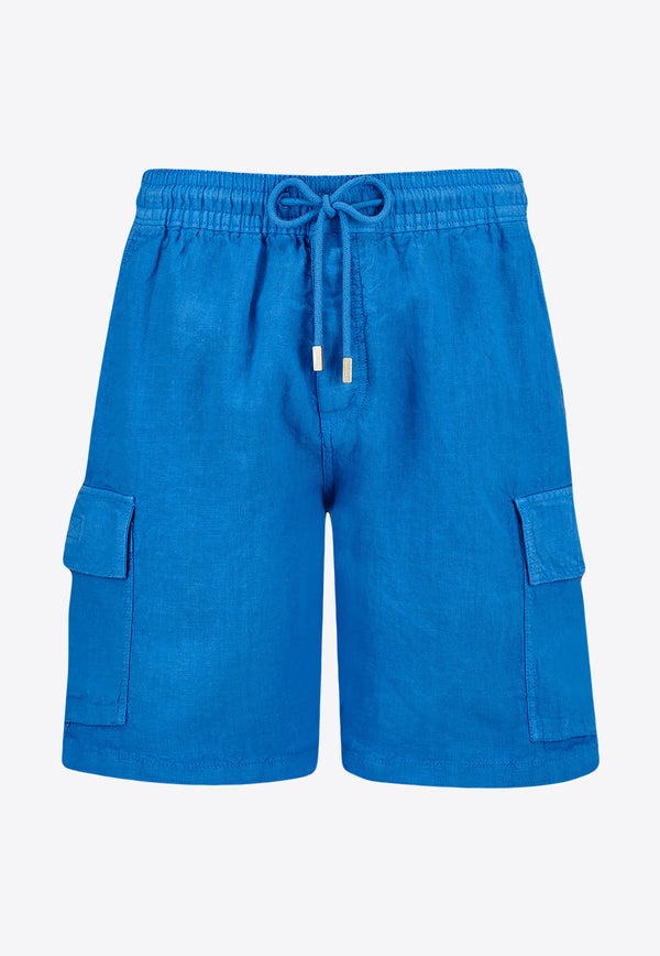 Vilebrequin Baie Bermuda Cargo Shorts BAIU3U01-367 Blue