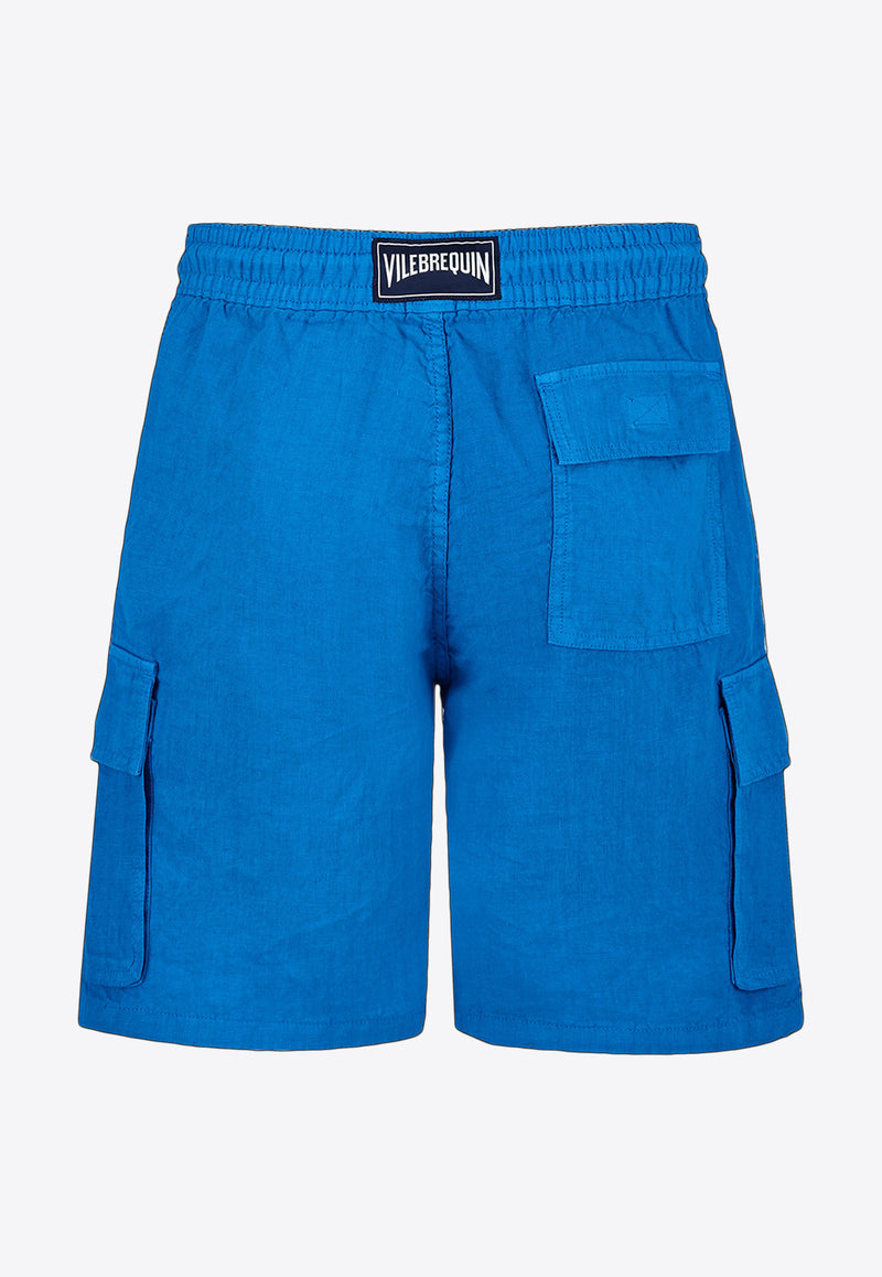 Vilebrequin Baie Bermuda Cargo Shorts BAIU3U01-367 Blue