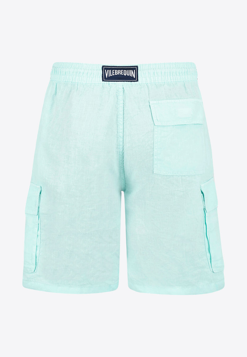 Vilebrequin Baie Bermuda Cargo Shorts BAIU3U01-373 Sky Blue