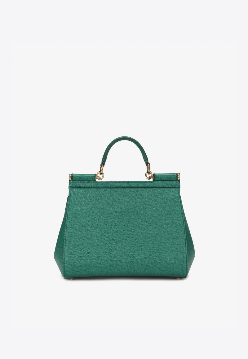 Dolce 
Gabbana Medium Sicily Top Handle Bag in Dauphine Leather Green BB6002 A1001 87174