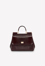 Dolce 
Gabbana Medium Sicily Top Handle Bag in Iguana-Embossed Calfskin Bordeaux BB6002 A1095 80342