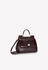 Dolce 
Gabbana Medium Sicily Top Handle Bag in Iguana-Embossed Calfskin Bordeaux BB6002 A1095 80342